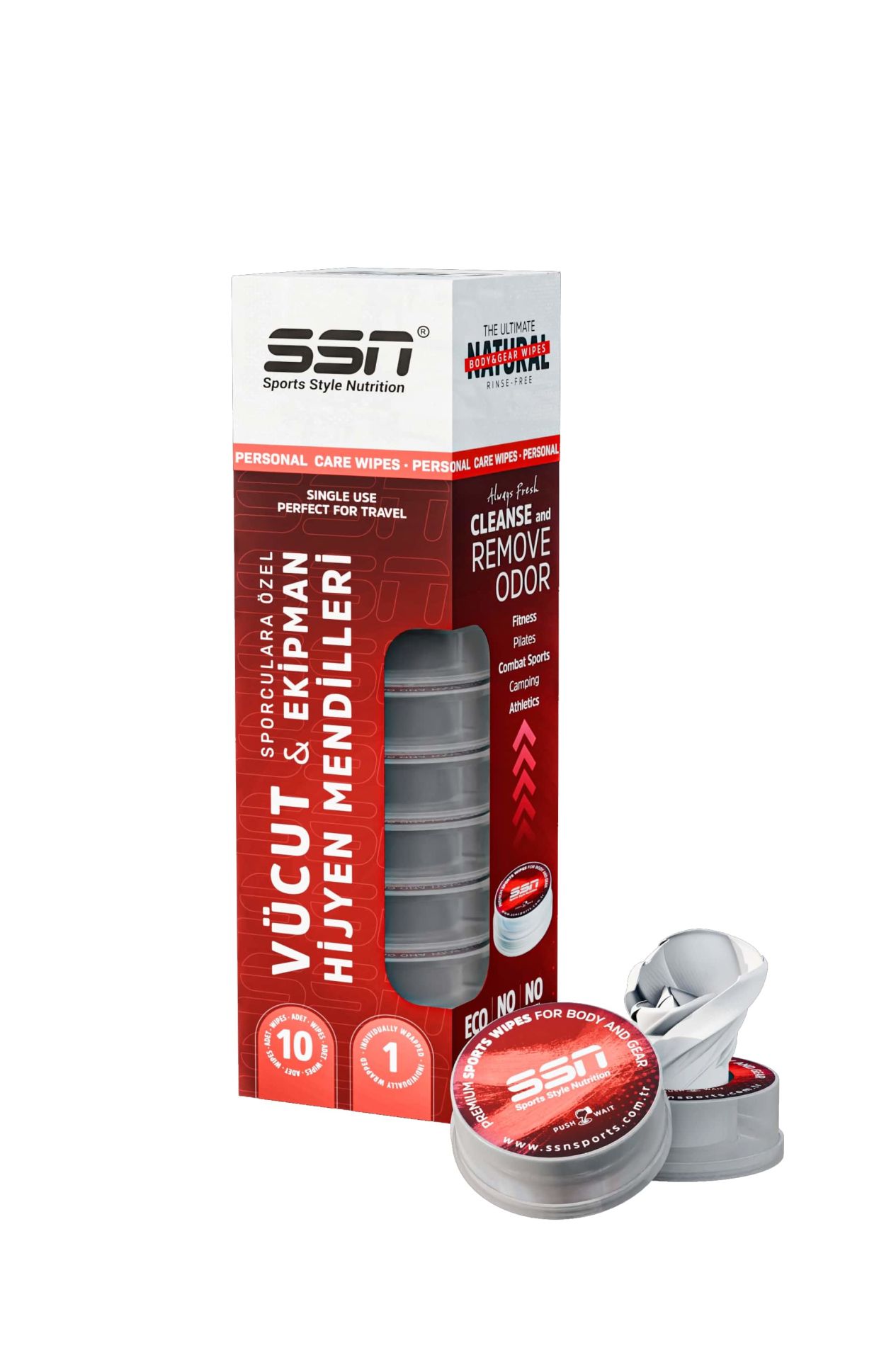 SSN Sports Style Nutrition Fitment Premium Sports Wipes For Body & Gear