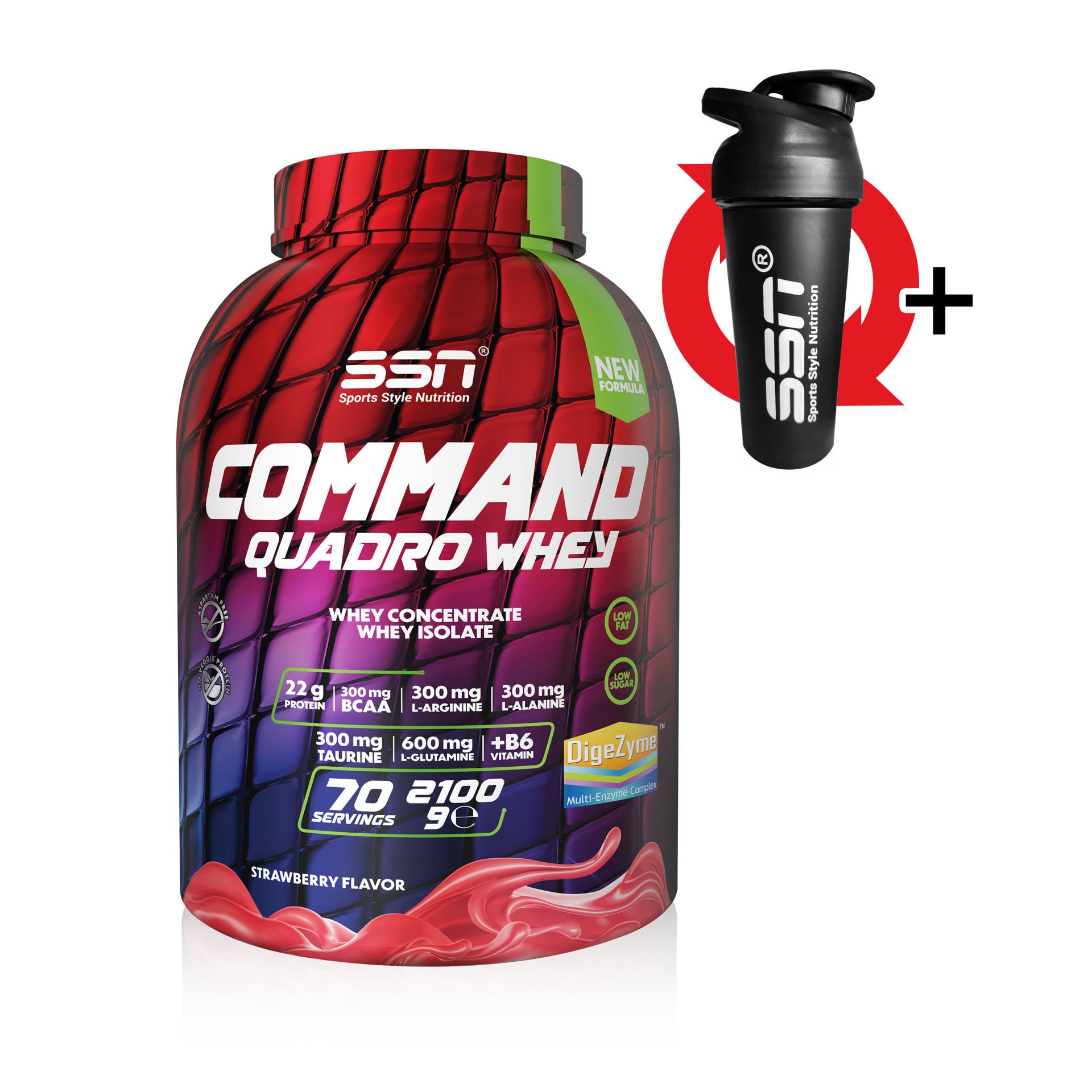 Command Quadro Whey 2100 Gr (Çilek) Protein Tozu