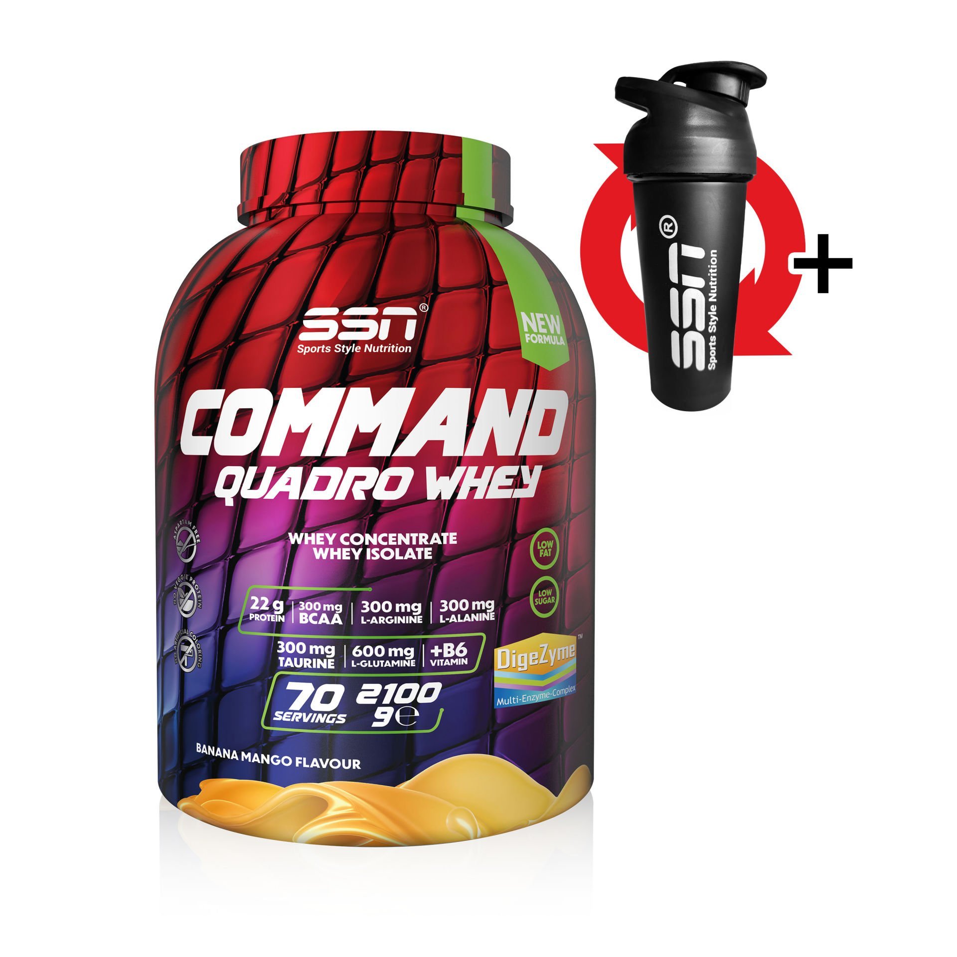 Command Quadro Whey 2100 Gr (Muz-Mango) Protein Tozu
