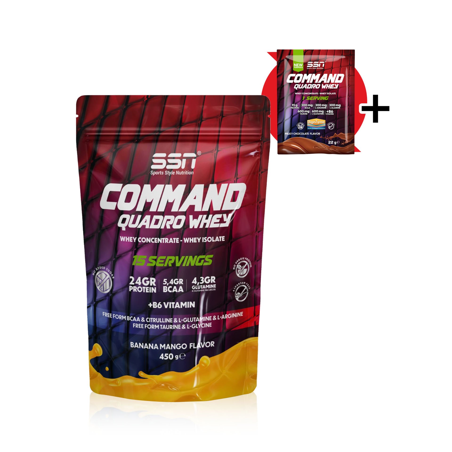 Command Quadro Whey 450 Gr (Muz-Mango) Protein Tozu