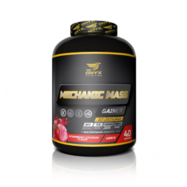 ONYX Nutrition Mechanic Mass Gainer 4000 Gr (Çilek) Karbonhidrat Kilo Aldırıcı
