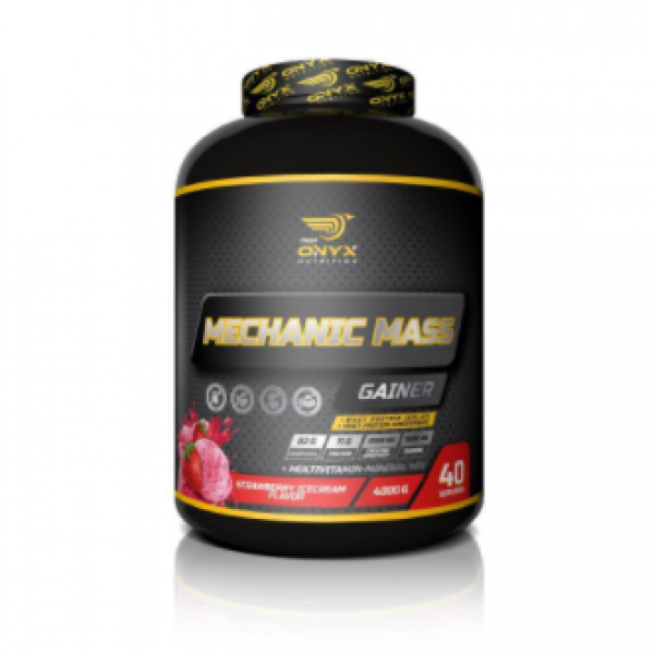 ONYX Nutrition Mechanic Mass Gainer 4000 Gr (Çilek) Karbonhidrat Kilo Aldırıcı