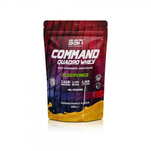 SSN Sports Style Nutrition Command Quadro Whey 450 Gr Doypack (Muz Mango) Protein Tozu