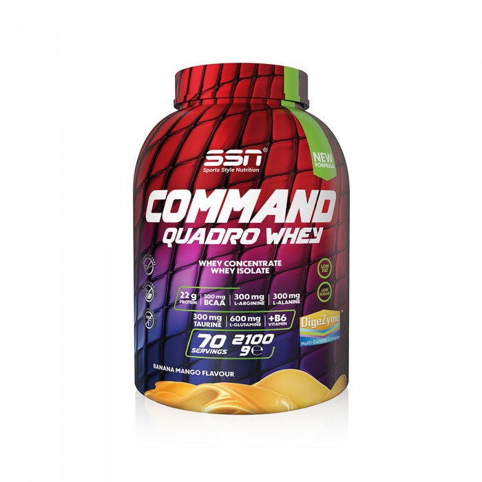 SSN Sports Style Nutrition Command Quadro Whey 2100 Gr (Muz-Mango) Protein Tozu