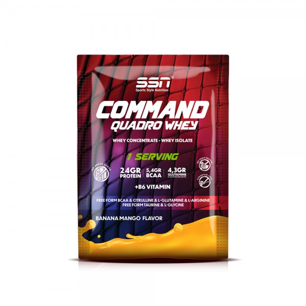 SSN Sports Style Nutrition Command Quadro Whey 30 Gr Şase (Muz Mango) Protein Tozu
